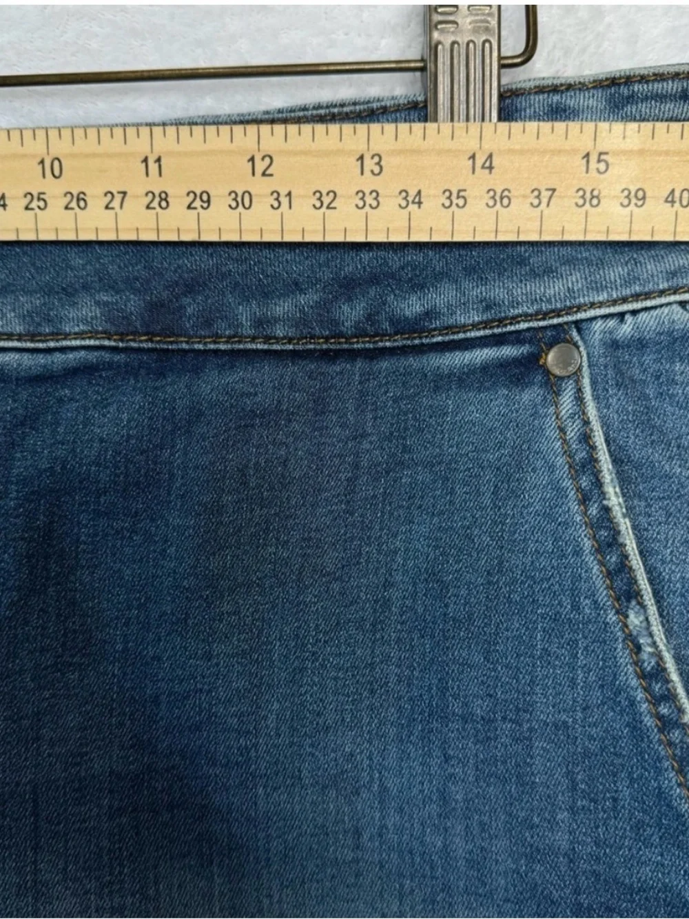 prAna Aubrey Denim Pencil Skirt Button Fly Size 10